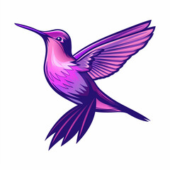 Obraz premium 2D Hummingbird Wing: A Simple Magenta Emblem of Speed and Precision