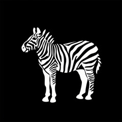Obraz premium 2D Zebra Stripe: A Minimalist Black and White Emblem of Wild Elegance