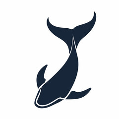Second 2D Whale Fin: A Navy Emblem of Aquatic Grace and Strength