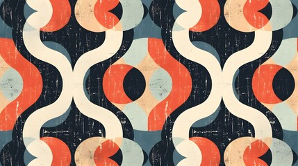 Retro seamless pattern with trendy colors and text