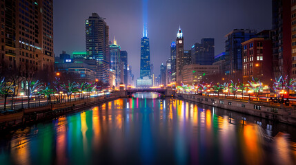 Fototapeta premium city skyline at night
