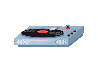 Fototapeta premium vintage record player with retro vinyl disc