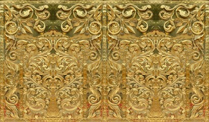 thai art pattern on wall