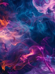 Fototapeta premium abstract desktop background of dark multicoloured smoke swirling 