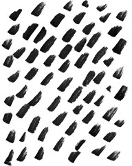 black scribbles Watercolor painted brush stroke ,Hand drawn design element isolated on white background
