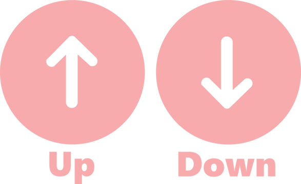Illustration of icons with arrow indicating up and down