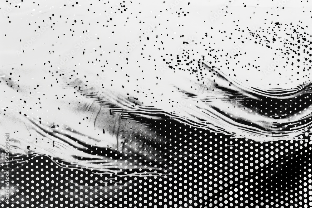 Poster a wave in black and white, great for use as a background or texture