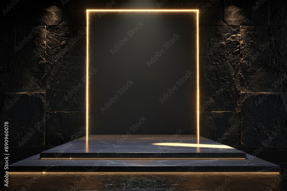 Poster a dark room with a central light source