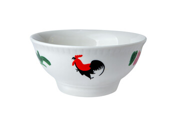 Vintage chinese chicken bowl isolated on white background