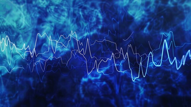 Heartbeat pule line illustration background, blue and white patterns, hyper realism, 8K, 