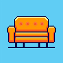 Pixel art sofa game asset design