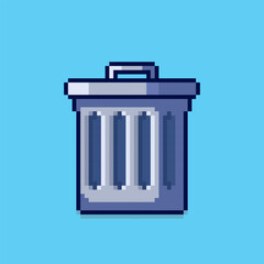 Pixel art trash can game asset design
