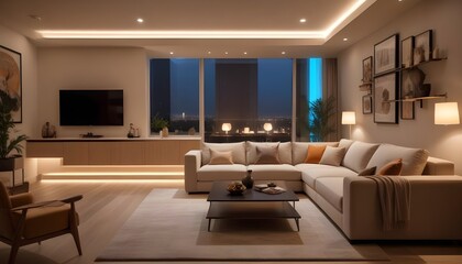 Photo interior modern design room 3d illustration