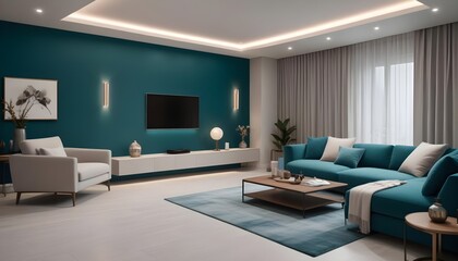 Fototapeta premium Photo interior modern design room 3d illustration