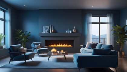 Photo interior modern design room 3d illustration