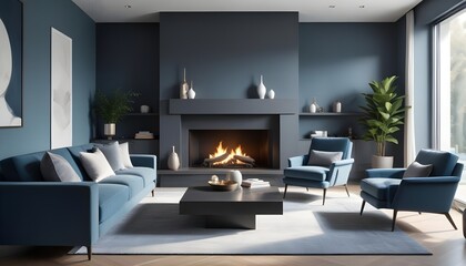 Photo interior modern design room 3d illustration