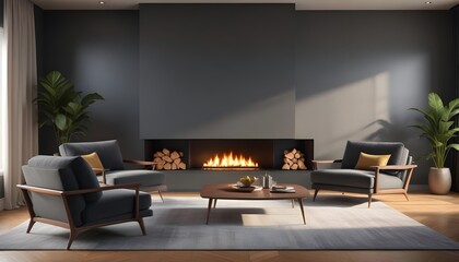 Photo interior modern design room 3d illustration