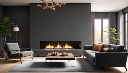 Photo interior modern design room 3d illustration
