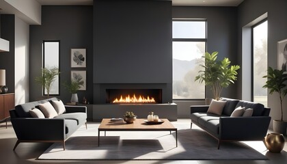 Photo interior modern design room 3d illustration