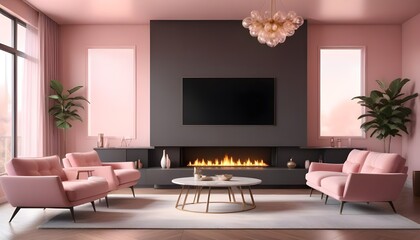 Photo interior modern design room 3d illustration