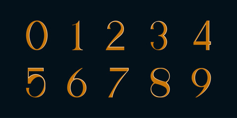 DECORATIVE NUMBER 11, SET OF ELEGANT MODERN SERIF FONT NUMBER, MADE WITH HAND DRAWN VECTOR ILLUSTRATION