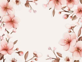 Fototapeta premium Pastel-colored floral cross-stitch border with delicate blossoms and vines