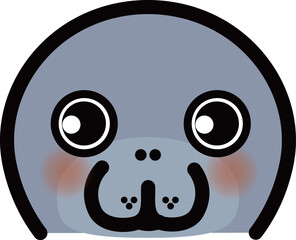 可愛いジュゴンのイラスト・アイコン