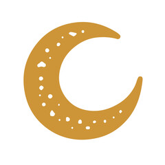 Simple Golden moon illustration. Golden moon icon. © Bespana