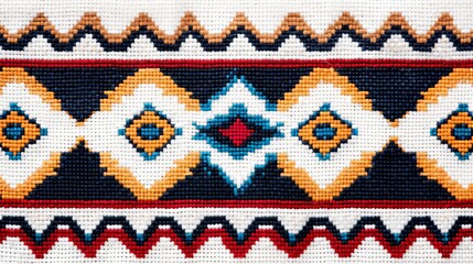 Traditional Celtic cross-stitch border with intricate knots and swirls