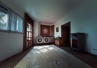 Retro DJ booth: music memories.