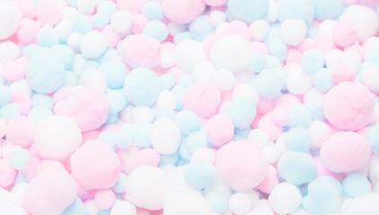 White, Pink, and Blue Soft Pom Poms