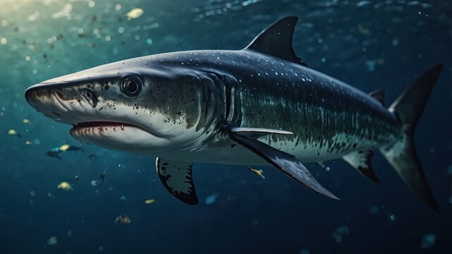 close-up of Remora, cinematic, deep sea background, bokeh high detail