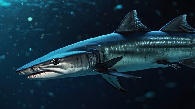 close-up of Remora, cinematic, deep sea background, bokeh high detail