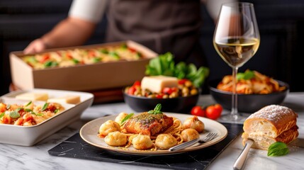 Gourmet Food Photography  Delicious Italian Dinner