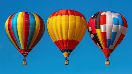 Fototapeta premium Colorful Hot Air Balloons Soaring Through Sky