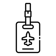 Luggage tag icon for travel bags and identification