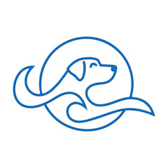 dog wave logo design