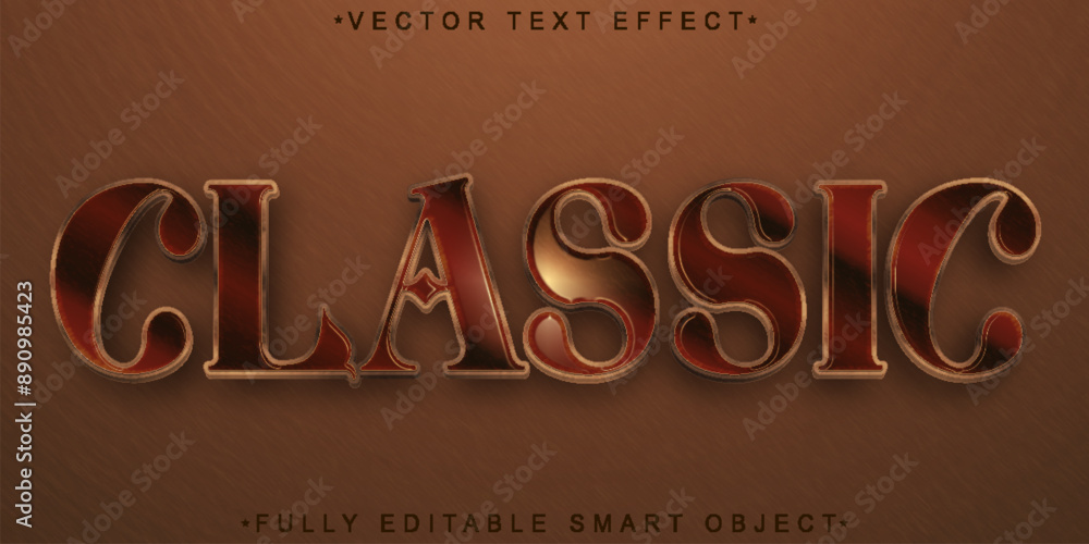 Aufkleber worn classic brown vector fully editable smart object text effect
