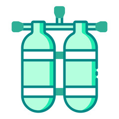 Scuba oxygen tank icon for diving and underwater themes