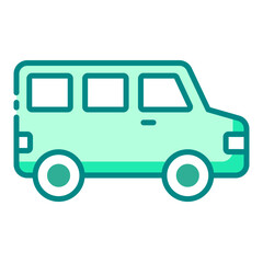 Van icon for travel and transport themes