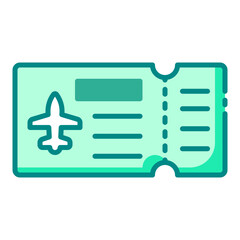 Obraz premium Airplane traveling ticket icon for flights and reservations