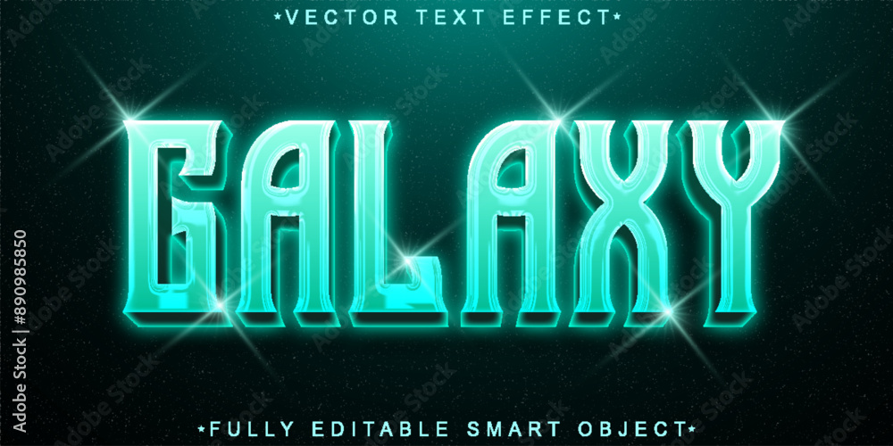 Poster shiny turquoise vector fully editable smart object text effect