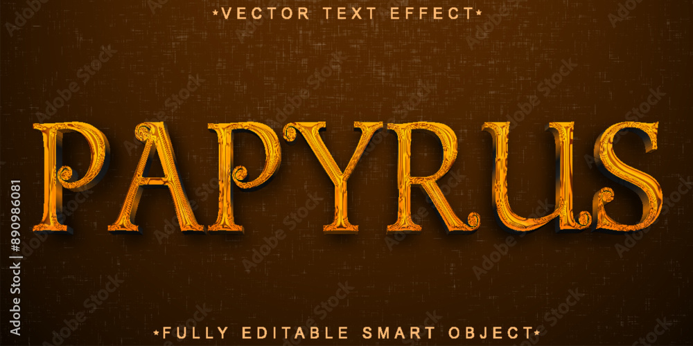 Aufkleber brown worn dirty paper papyrus vector fully editable smart object text effect