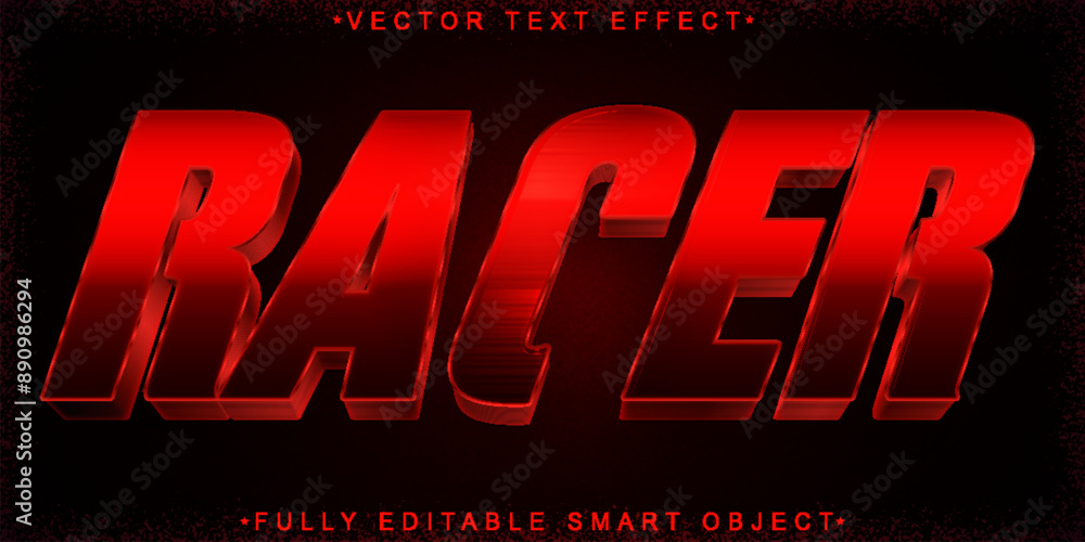 Poster red faster racer vector fully editable smart object text effect