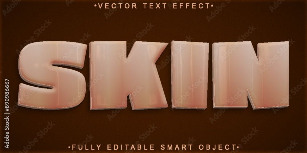 Poster human skin vector fully editable smart object text effect