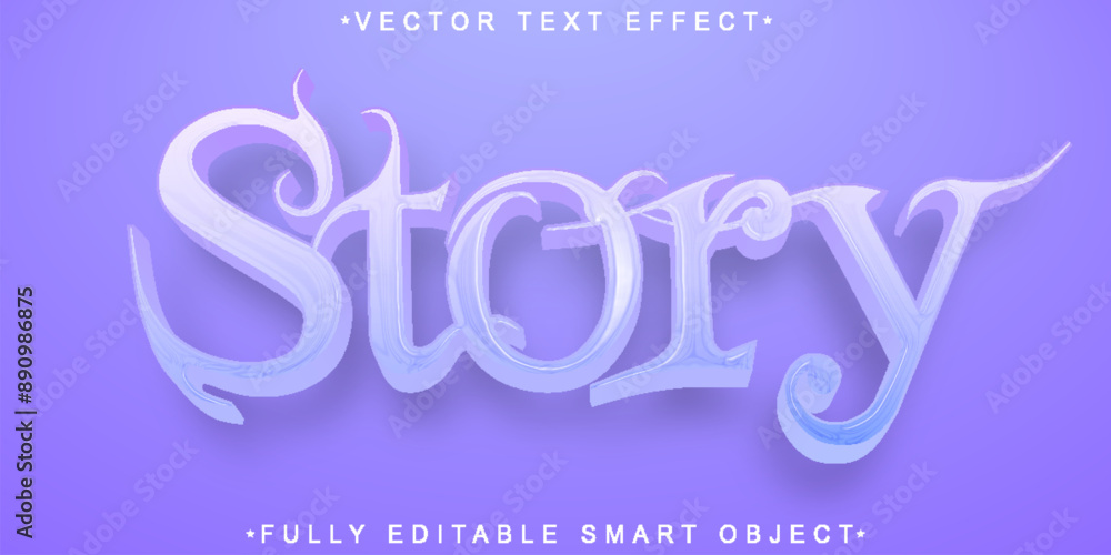 Poster purple story vector fully editable smart object text effect