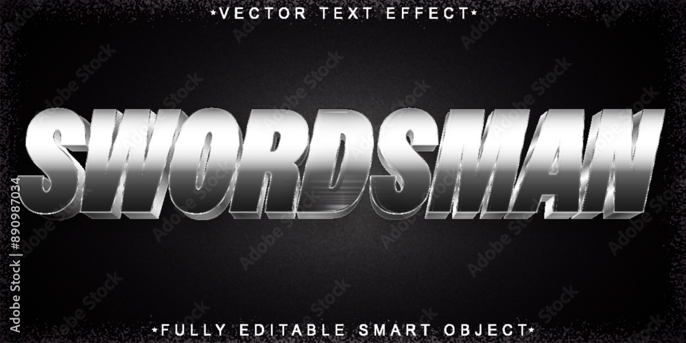 Poster sword vector fully editable smart object text effect
