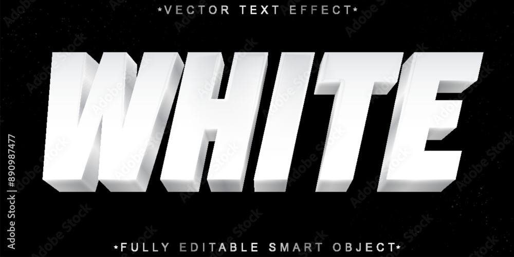 Poster white vector fully editable smart object text effect