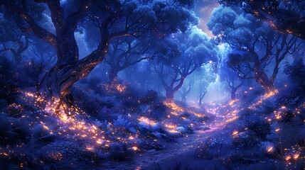 Naklejka premium polar region with glowing icebergs and holographic wildlife, highlighting the Arctic's beauty 