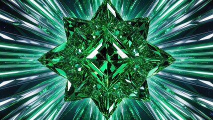 Vibrant green crystal subject in 12K Ultra HD Resolution digital medium